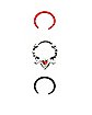Multi-Pack CZ Heart Septum Clicker and Retainers 3 Pack- 16 Gauge