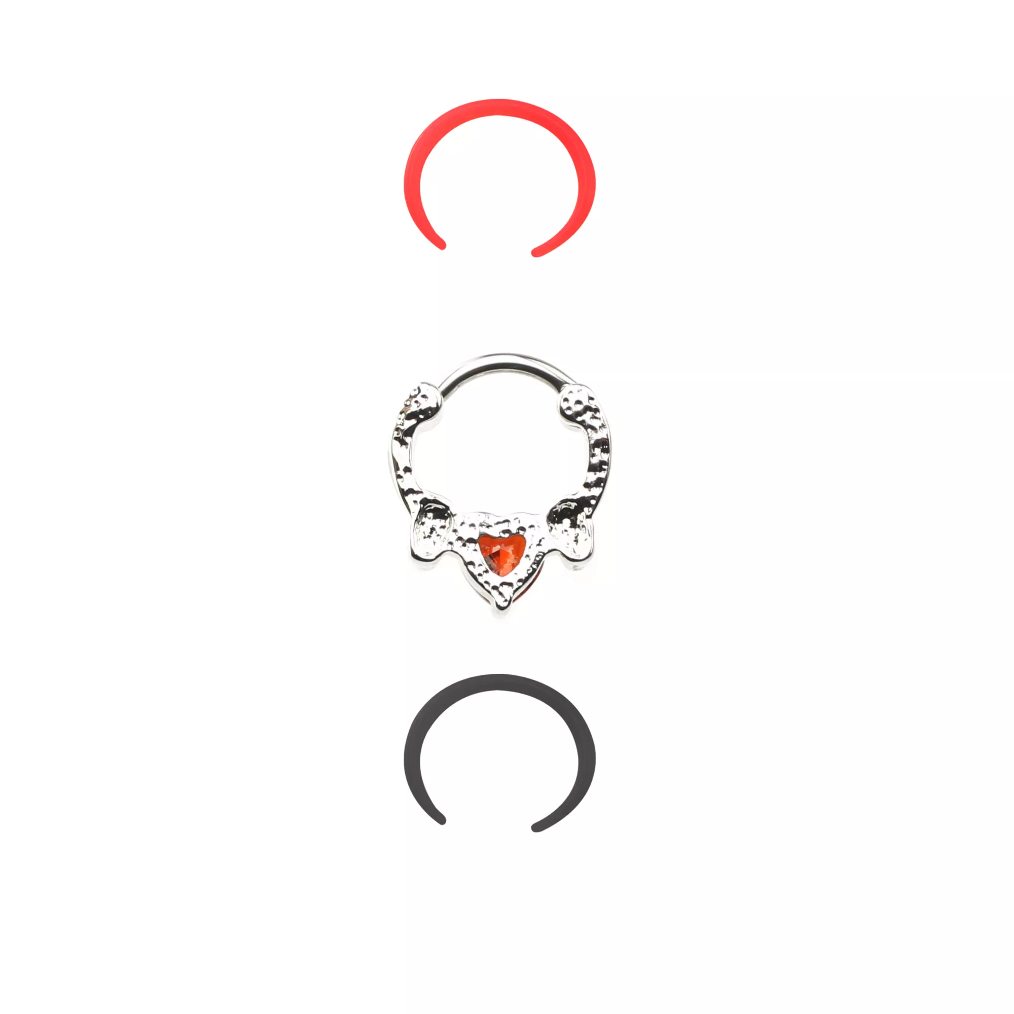 Multi-Pack CZ Heart Septum Clicker and Retainers 3 Pack- 16 Gauge at Spencer's