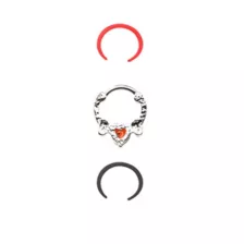 Multi-Pack CZ Heart Septum Clicker and Retainers 3 Pack- 16 Gauge at Spencer's