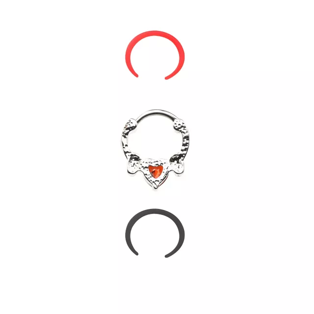 Multi-Pack CZ Heart Septum Clicker and Retainers 3 Pack- 16 Gauge at Spencer's