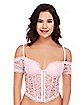 Pink Lace Corset with Sleeves