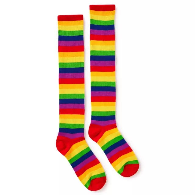 Rainbow Stripe Knee High Socks at Spencer's