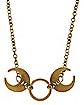 Goldtone Triple Moon Chain Choker Necklace
