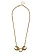 Goldtone Triple Moon Chain Choker Necklace