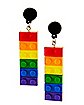 Rainbow Lego Dangle Earrings