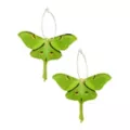 Green Luna Moth Dangle Hoop Earrings at Spencer's