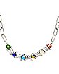 Multi-Color Bead and Barbed Wire Chain Necklace
