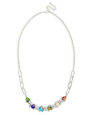 Multi-Color Bead and Barbed Wire Chain Necklace