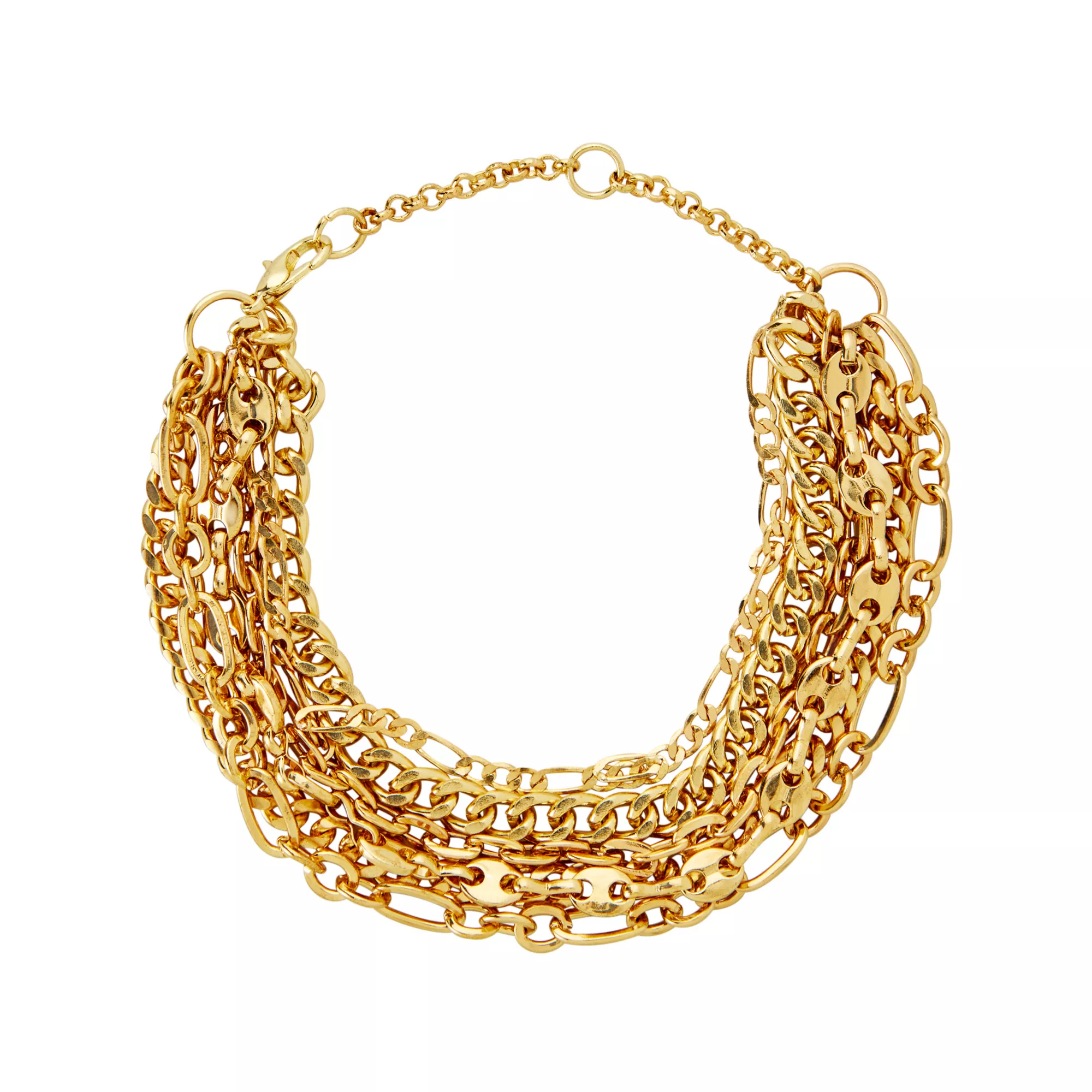 Goldtone Multi-Layered Chains Bracelet at Spencer's