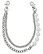 Pearl-Effect and Curb Chain Double Row Wallet Chain