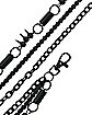 Black Spike and Coil Curb Chain Triple Row Wallet Chain