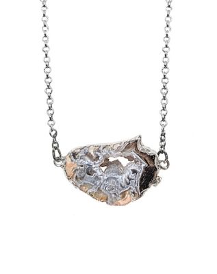 Grey Halved Geode Necklace