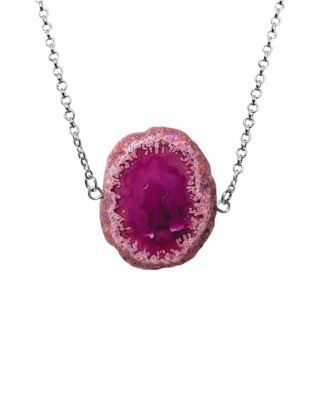 Pink Agate Halved Necklace