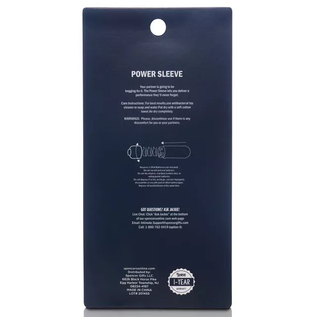 Vibrating Power Extension Sleeve - Arouz'd at Spencer's