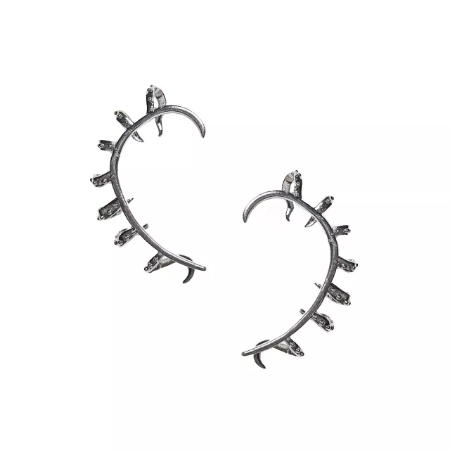 CZ Silvertone Tentacle Ear Cuffs at Spencer's