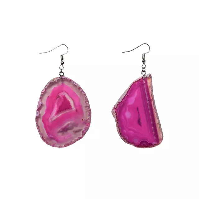 Pink Agate Geode Dangle Earrings at Spencer's