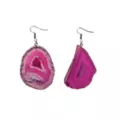 Pink Agate Geode Dangle Earrings at Spencer's