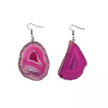 Pink Agate Geode Dangle Earrings at Spencer's