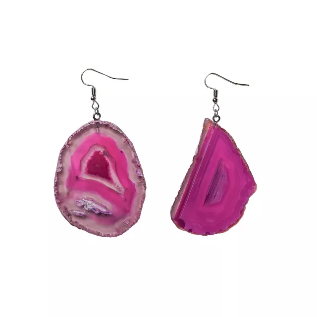 Pink Agate Geode Dangle Earrings at Spencer's