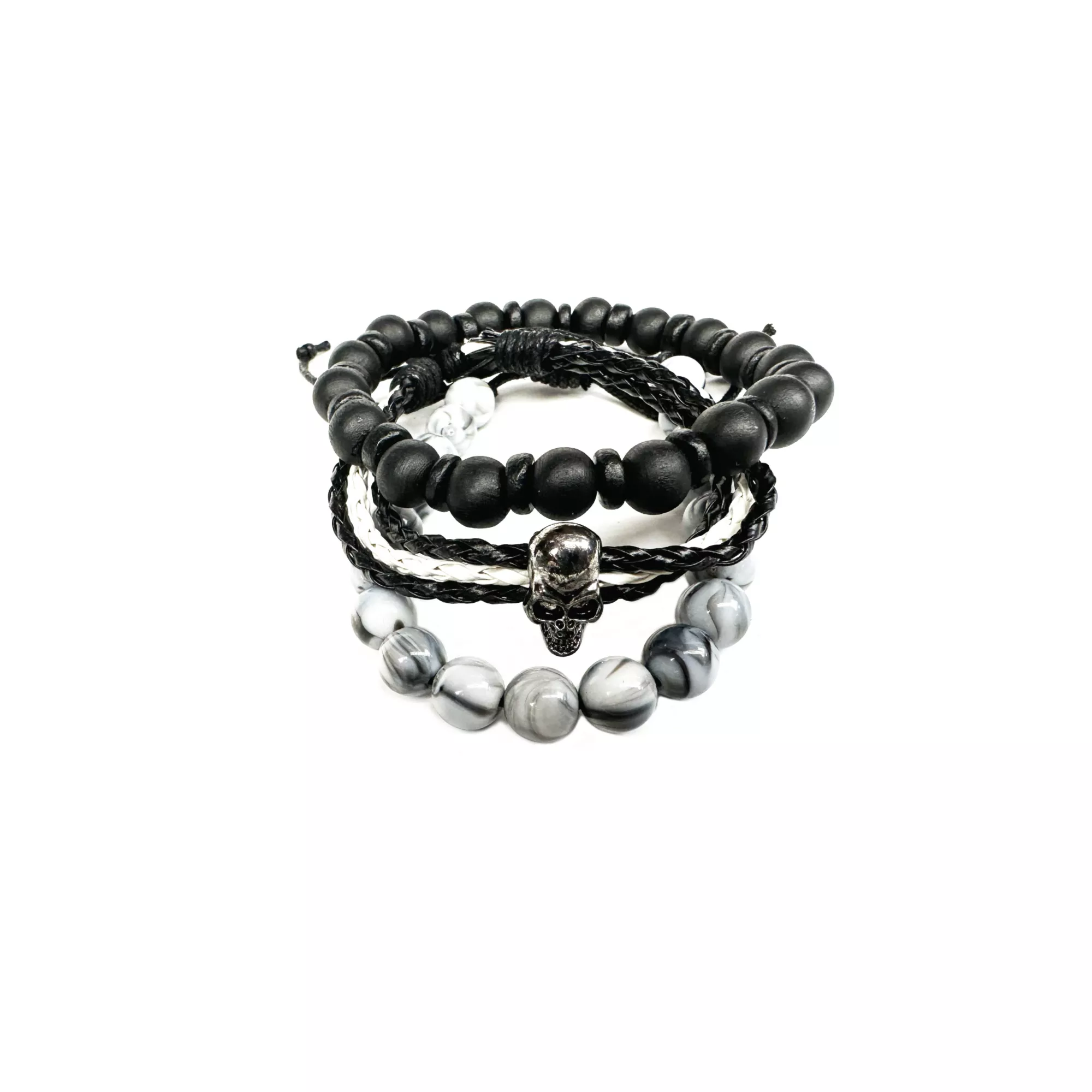 Multi-Pack Bead and Skull Bracelets - 3 Pack at Spencer's