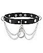 Black Drop Chain Handcuff Choker Necklace