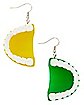 Yellow & Green Denture Dangle Earrings
