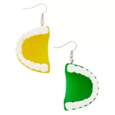 Yellow & Green Denture Dangle Earrings at Spencer's