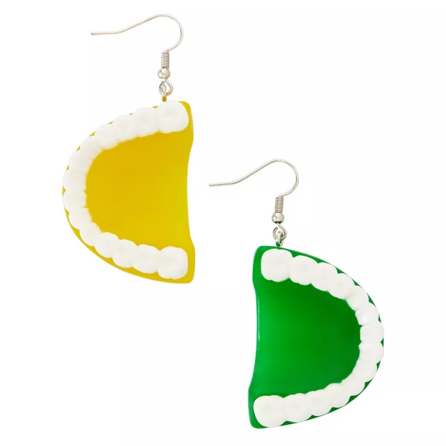 Yellow & Green Denture Dangle Earrings at Spencer's