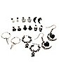 Multi-Pack Pentagram & Moon Stud and Hoop Earrings- 9 Pack