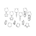 Multi-Pack Silvertone Assorted Flower Spike and Chain Earrings - 6 Pack at Spencer's