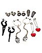 Multi-Pack Heart Skeleton Coffin Earrings - 6 Pack
