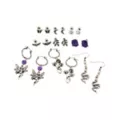 Multi-Pack Purple Fairy Snake Crystal Earrings - 9 Pack at Spencer's