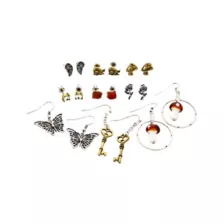 Multi-Pack Cottagecore Assorted Mushroom Snail and Butterfly Earrings - 9 Pack at Spencer's