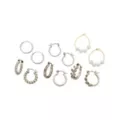 Multi-Pack CZ Silvertone Assorted Hoop Earrings - 6 Pair at Spencer's