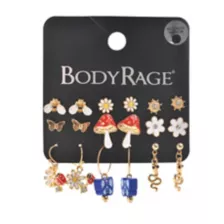 Multi-Pack Mushroom Snake Butterfly Assorted Earrings - 9 Pack at Spencer's