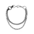 Black Silvertone Spiked Chain Linked 2 Row Necklace at Spencer's