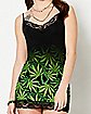 Ombre Weed Leaf Cami Mini Dress