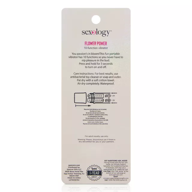 Flower Power 10-Function Sunflower Waterproof Bullet Vibrator 5.3 Inch -  Sexology - Spencer's
