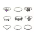 Multi-Pack Lotus Flower Ring Set - 9 Pack at Spencer's