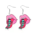 Lips Alien on Tongue Dangle Earrings at Spencer's