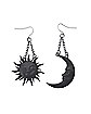 Sun & Moon Mismatch Dangle Earrings