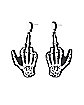 Skeleton Middle Finger Dangle Earrings
