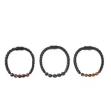 Multi-Pack Black Braided Bead Bracelets - 3 Pack at Spencer's