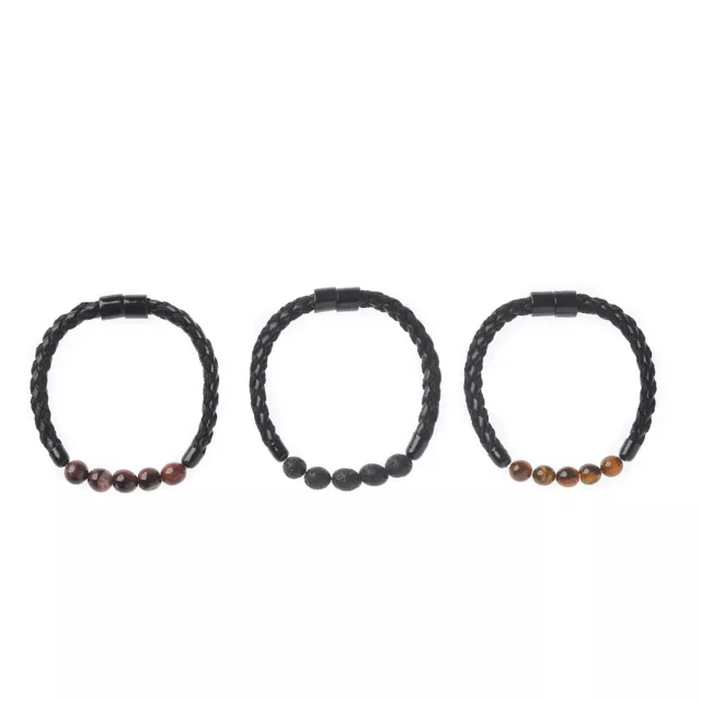 Multi-Pack Black Braided Bead Bracelets - 3 Pack at Spencer's