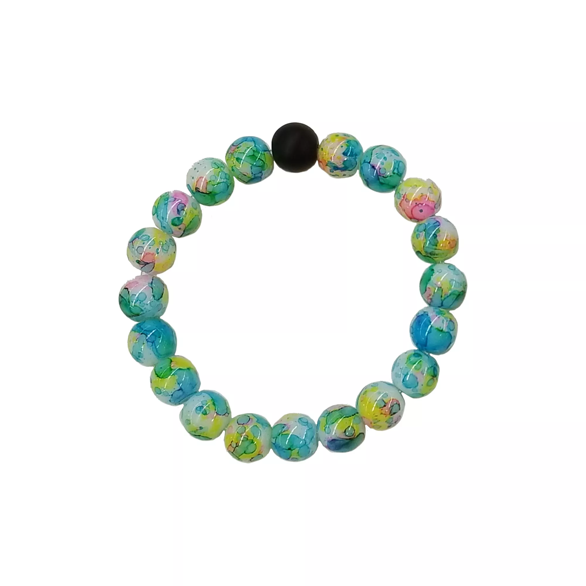 Green Splatter and Black Long Distance Bracelets - 2 Pack at Spencer's
