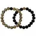 Yellow Swirl and Black Long Distance Beaded Bracelets - 2 Pack at Spencer's
