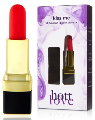 Kiss Me 10-Function Waterproof Rechargeable Lipstick Vibrator 3.6 Inch - Hott Love