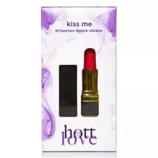 Kiss Me 10-Function Waterproof Rechargeable Lipstick Vibrator 3.6 Inch - Hott Love at Spencer's