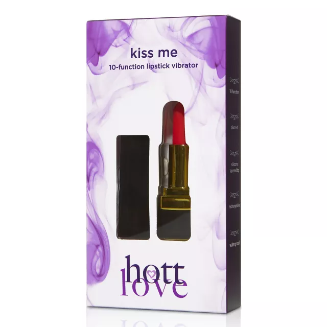 Kiss Me 10-Function Waterproof Rechargeable Lipstick Vibrator 3.6 Inch - Hott Love at Spencer's