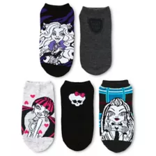 Monster High No Show Socks - 5 Pack at Spencer's